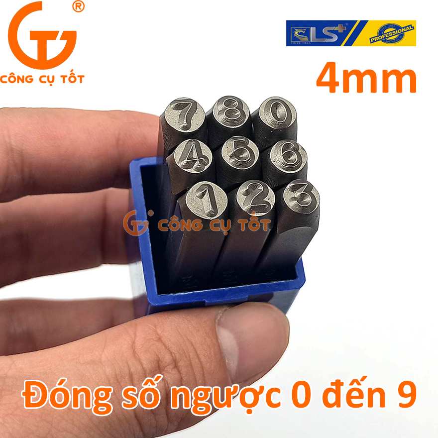 Hình ảnh 4 của mặt hàng Đóng Số Bộ 9pcs Ngược 4mm LS - hộp xanh