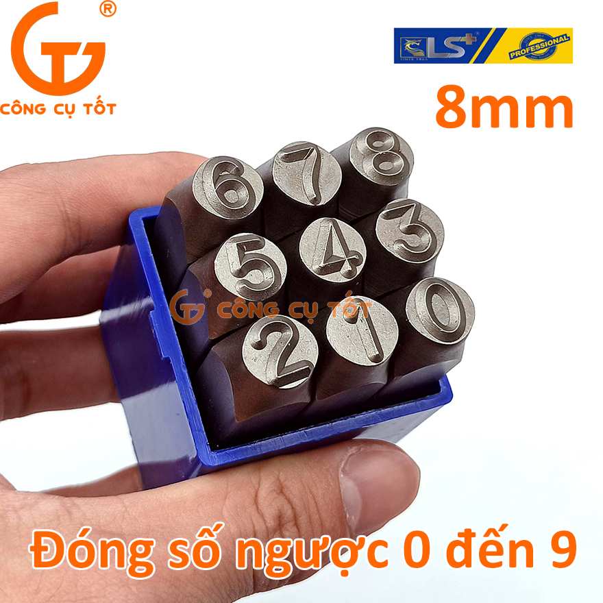 Hình ảnh 5 của mặt hàng Đóng Số Bộ 9pcs Ngược 8mm LS - hộp xanh