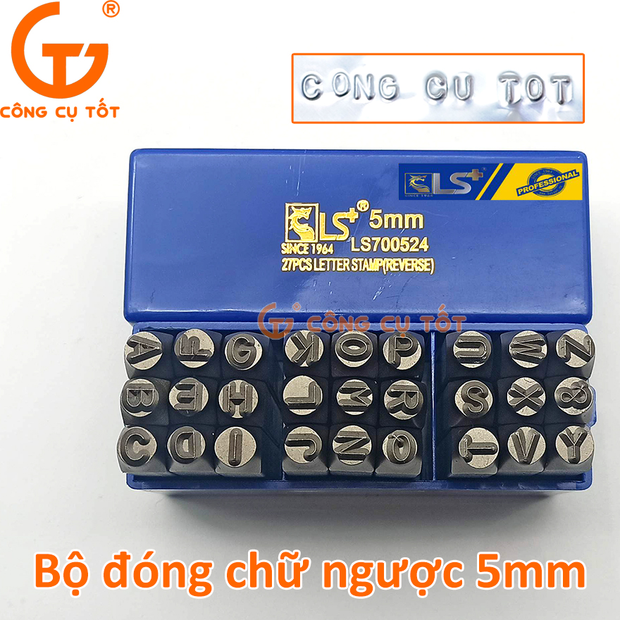 Hình ảnh 6 của mặt hàng Đóng Chữ Bộ 27pcs Ngược 5mm LS - hộp xanh