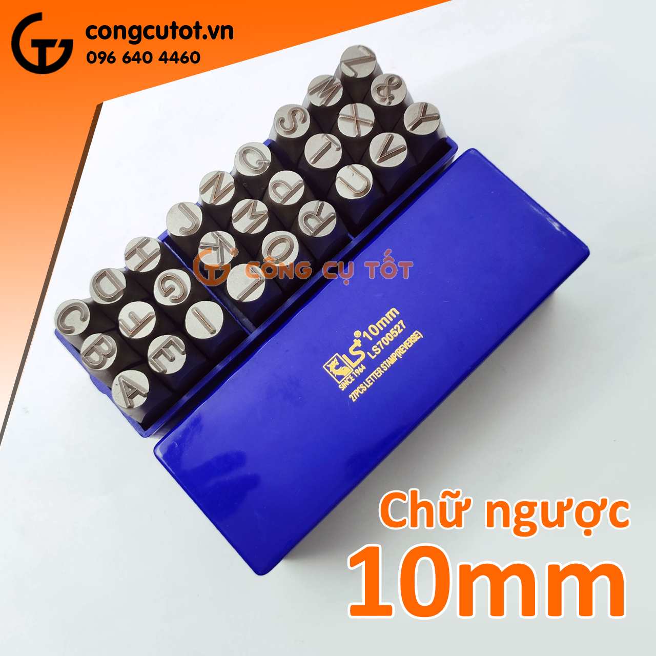 Hình ảnh 5 của mặt hàng Đóng Chữ Bộ 27pcs Ngược 10mm LS - hộp xanh