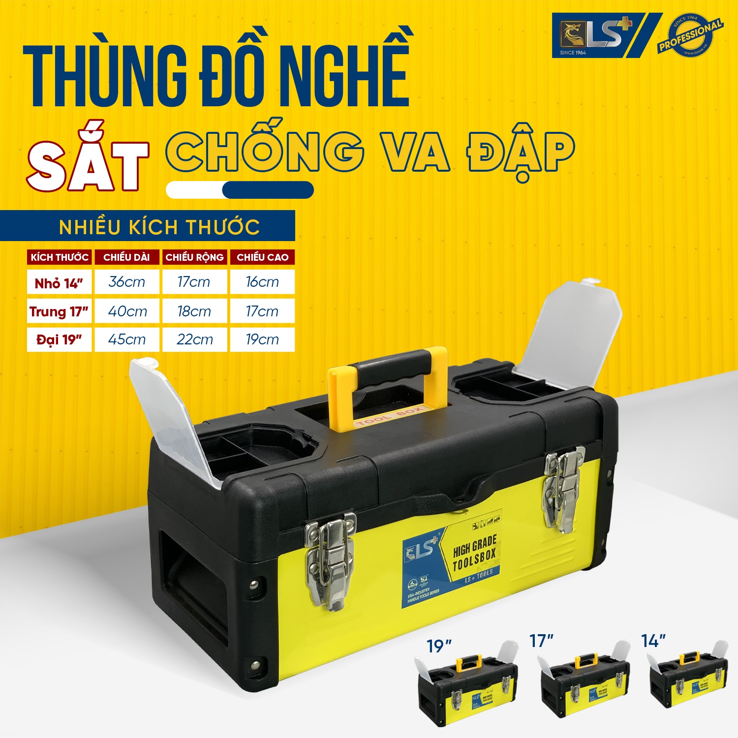 Hình ảnh 1 của mặt hàng Thùng Đồ Nghề Sắt Đại 19" LS