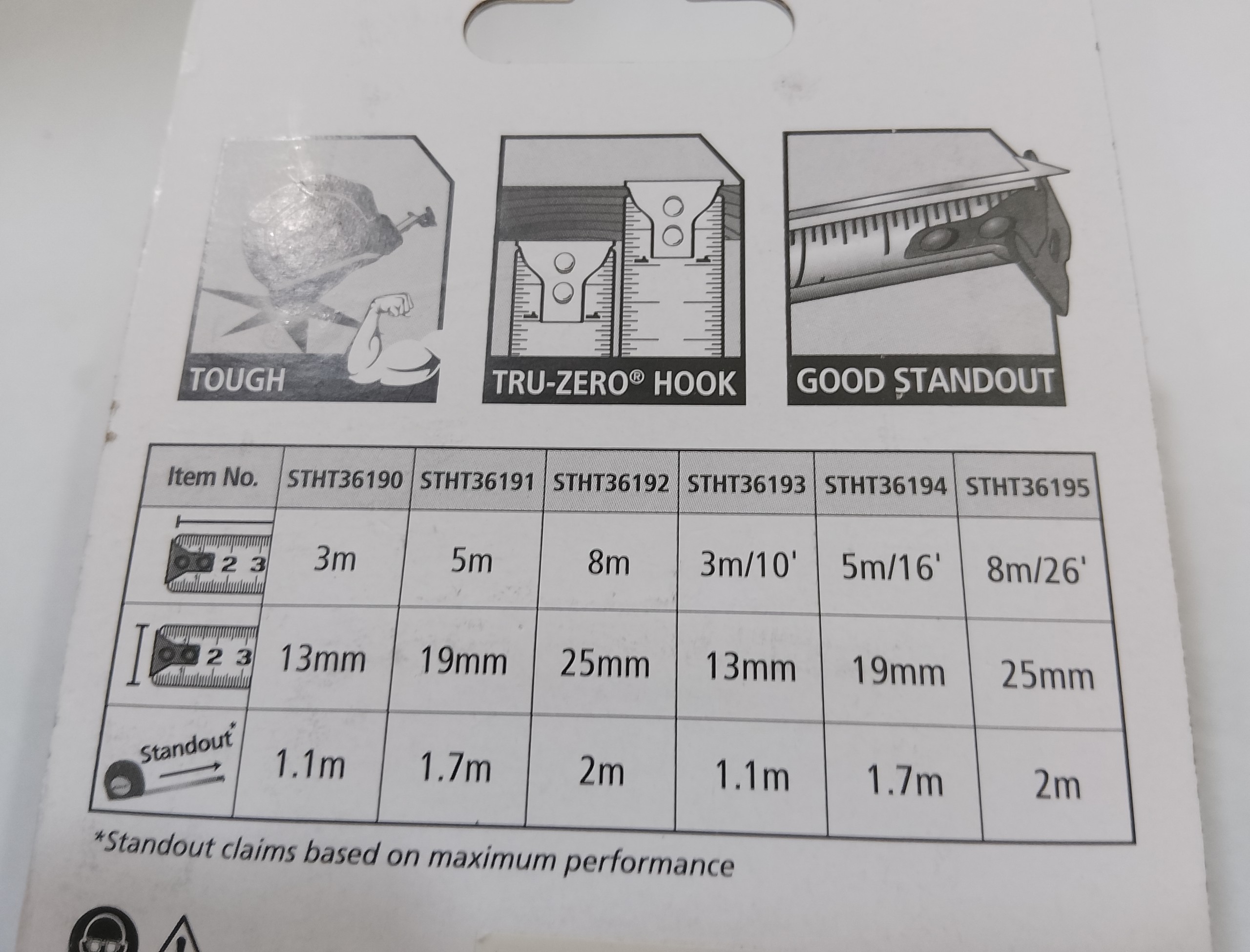 Hình ảnh 13 của mặt hàng Thước cuộn Tylon 8M/26-25MM Stanley STHT36195