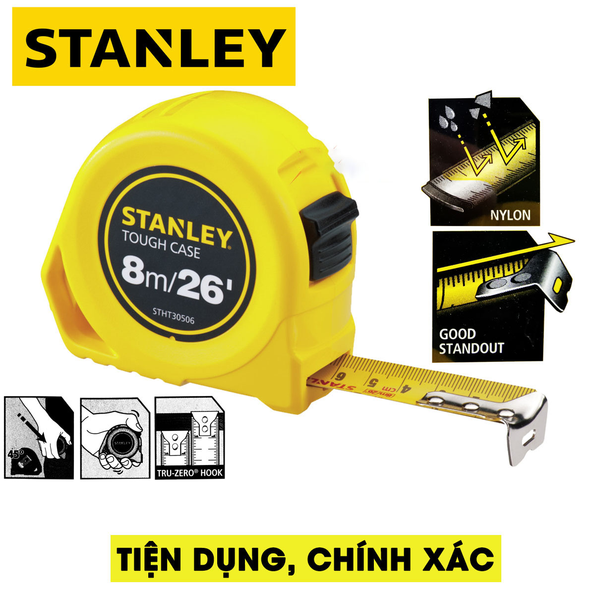 Hình ảnh 4 của mặt hàng Thước cuộn TOUGH CASE 8M Stanley STHT30506-8