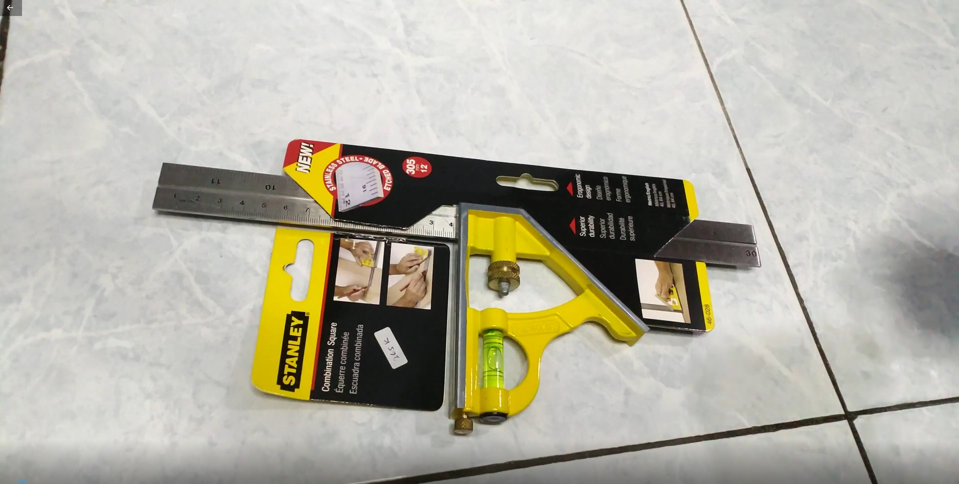 Hình ảnh 1 của mặt hàng Thước eke thủy cán sắt 12"/300mm Stanley 46-028