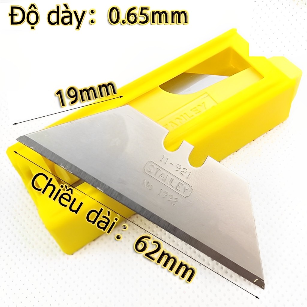 Hình ảnh 4 của mặt hàng Lưỡi dao rọc thẳng 19x62mm Stanley 11-921T