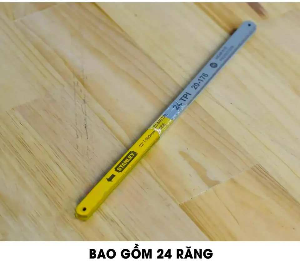 Hình ảnh 6 của mặt hàng Lưỡi cưa thẳng BI-METAL 12"-300mm 24T (Hộp 100 lưỡi) Stanley 20-176