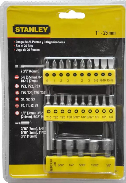 Hình ảnh 1 của mặt hàng Mũi vặn vít bộ 29P Stanley 68-071-23