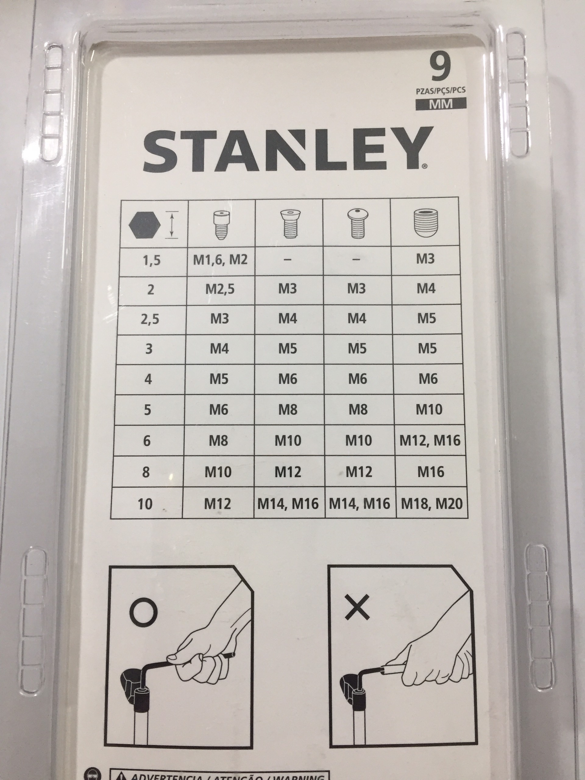 Hình ảnh 13 của mặt hàng Lục giác đầu bi hệ mét (bộ 9 chi tiết) Stanley 69-256