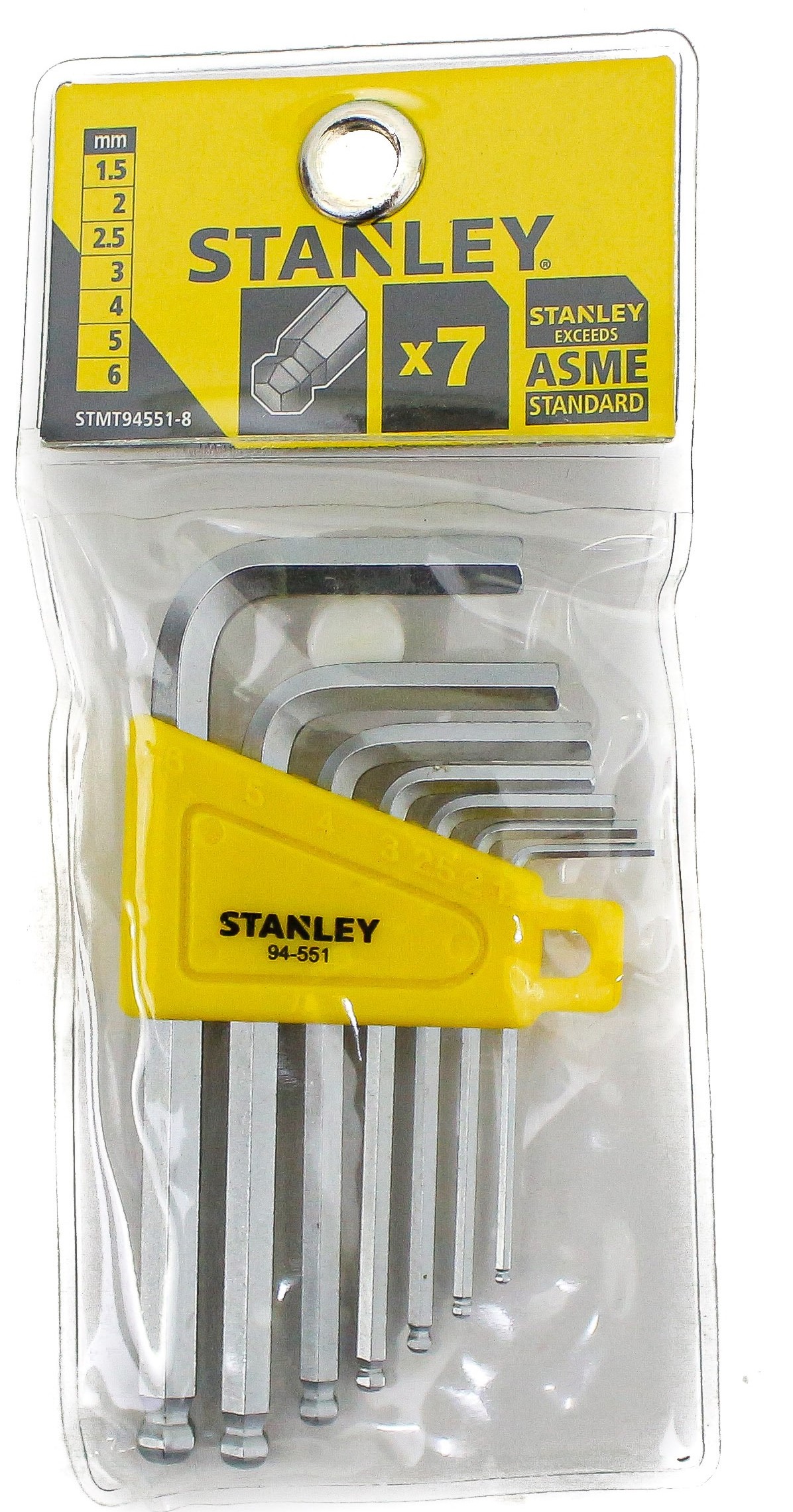 Hình ảnh 7 của mặt hàng Lục giác đầu bi hệ mét (bộ 7pc) Stanley STMT94551-8