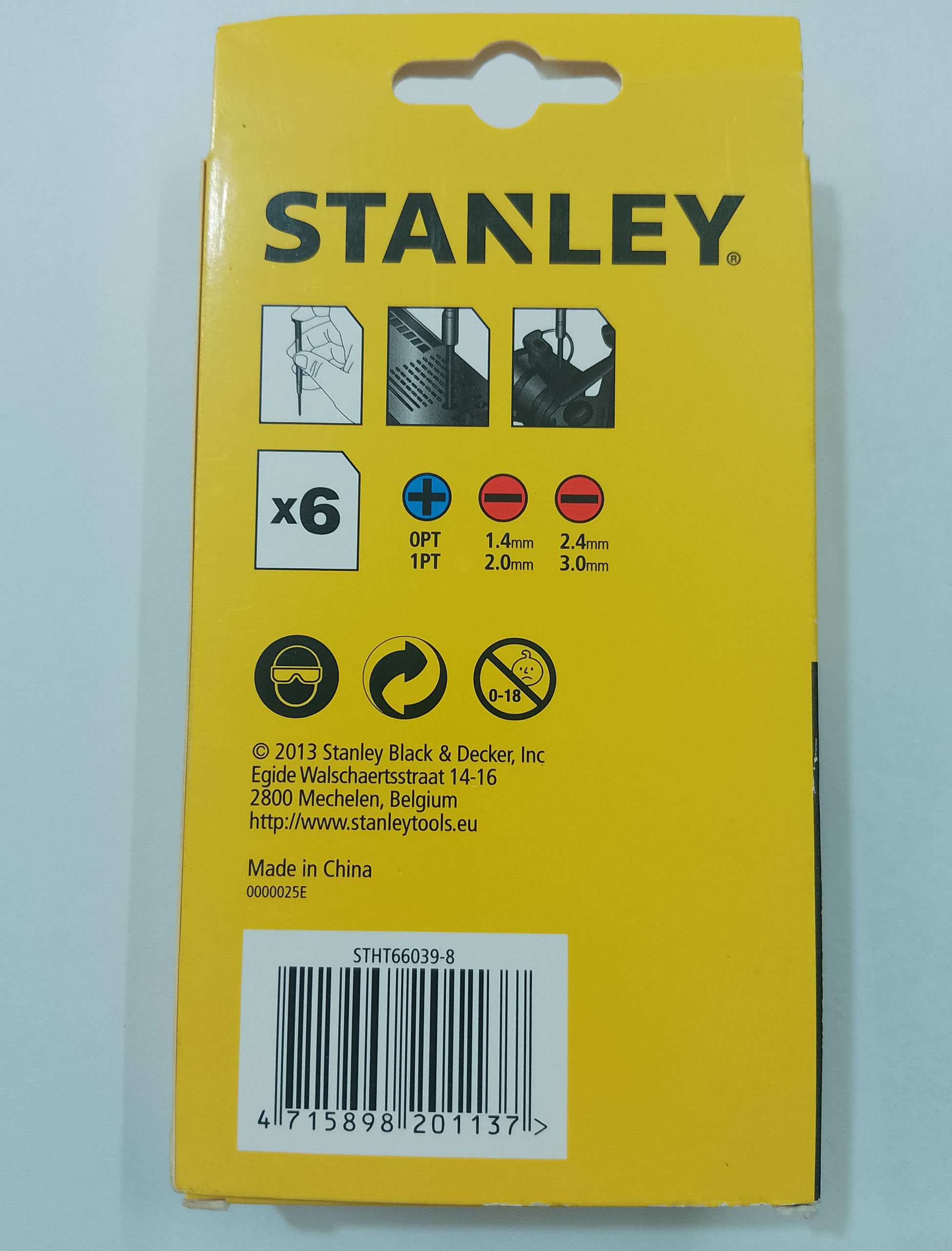 Hình ảnh 15 của mặt hàng Tua vít bộ cán sắt, 6pc Stanley STHT66039-8