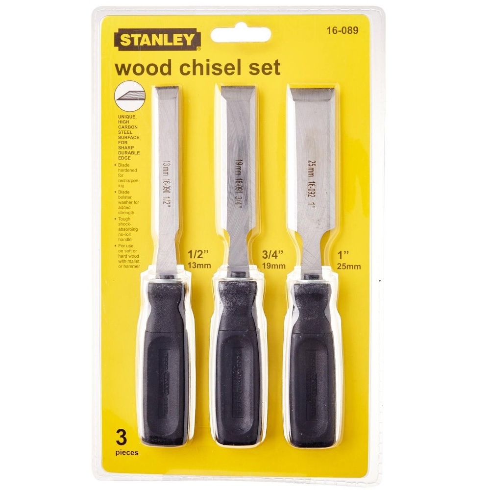 Hình ảnh 2 của mặt hàng Đục gỗ cầm tay bộ 3 cái (13,19,25mm) Stanley 16-089