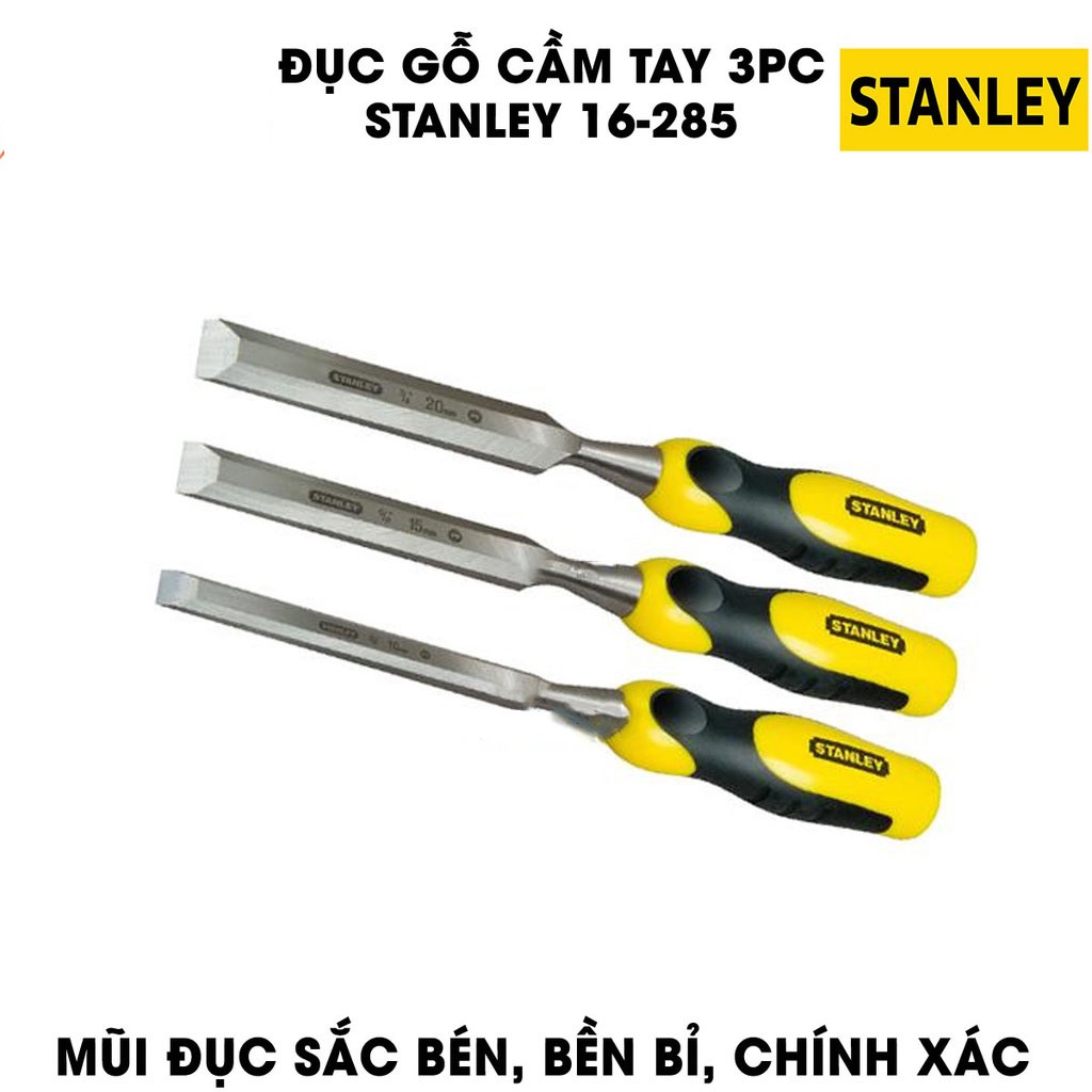 Hình ảnh 1 của mặt hàng Đục gỗ cầm tay bộ 3PCS Stanley 16-285