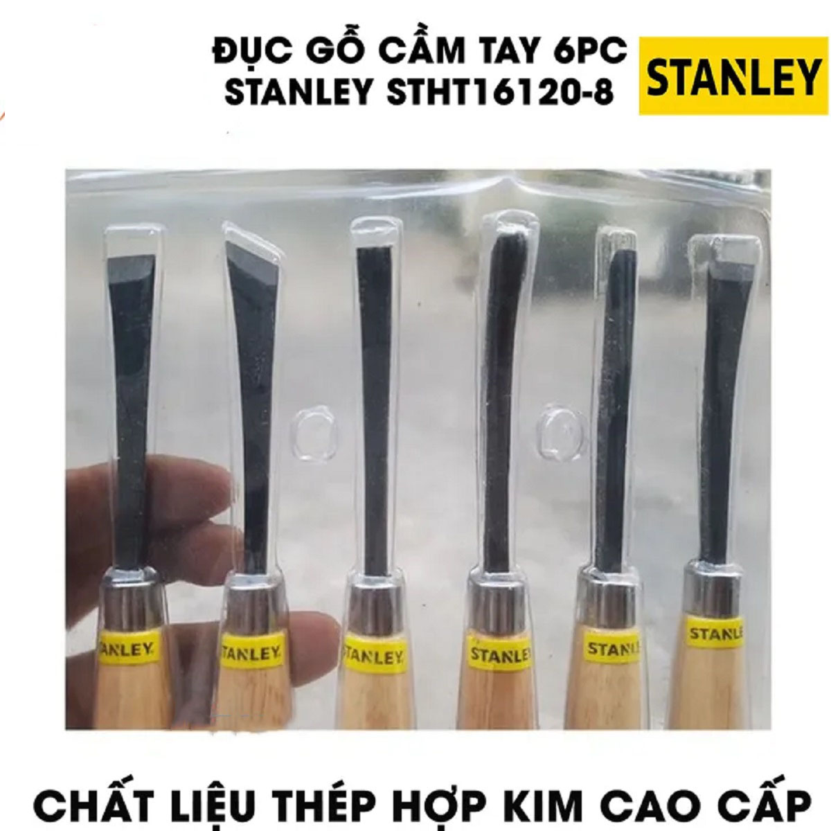 Hình ảnh 6 của mặt hàng Đục gỗ cầm tay 1/4" bộ 6 cây Stanley STHT16120-8