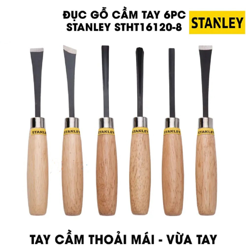 Hình ảnh 9 của mặt hàng Đục gỗ cầm tay 1/4" bộ 6 cây Stanley STHT16120-8