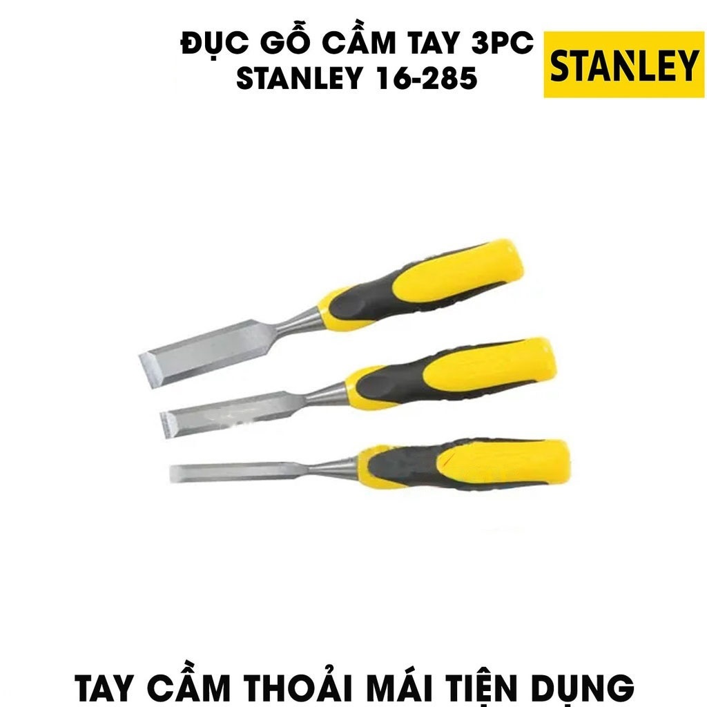 Hình ảnh 2 của mặt hàng Đục gỗ cầm tay bộ 3PCS Stanley 16-285