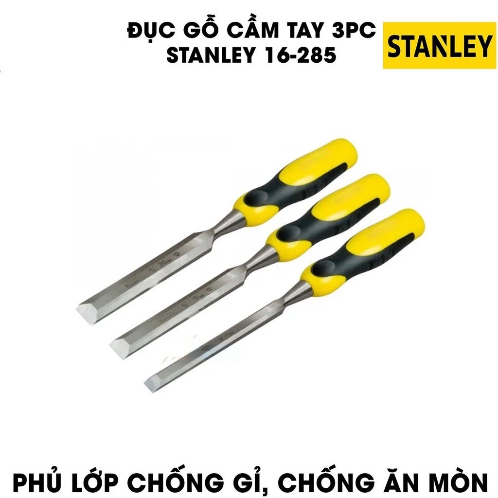 Hình ảnh 3 của mặt hàng Đục gỗ cầm tay bộ 3PCS Stanley 16-285