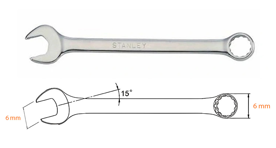 Hình ảnh 9 của mặt hàng Cờ lê vòng miệng 6mm Stanley STMT80215-8B