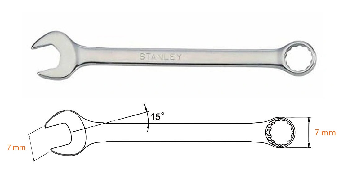 Hình ảnh 9 của mặt hàng Cờ lê vòng miệng 7mm Stanley STMT80216-8B