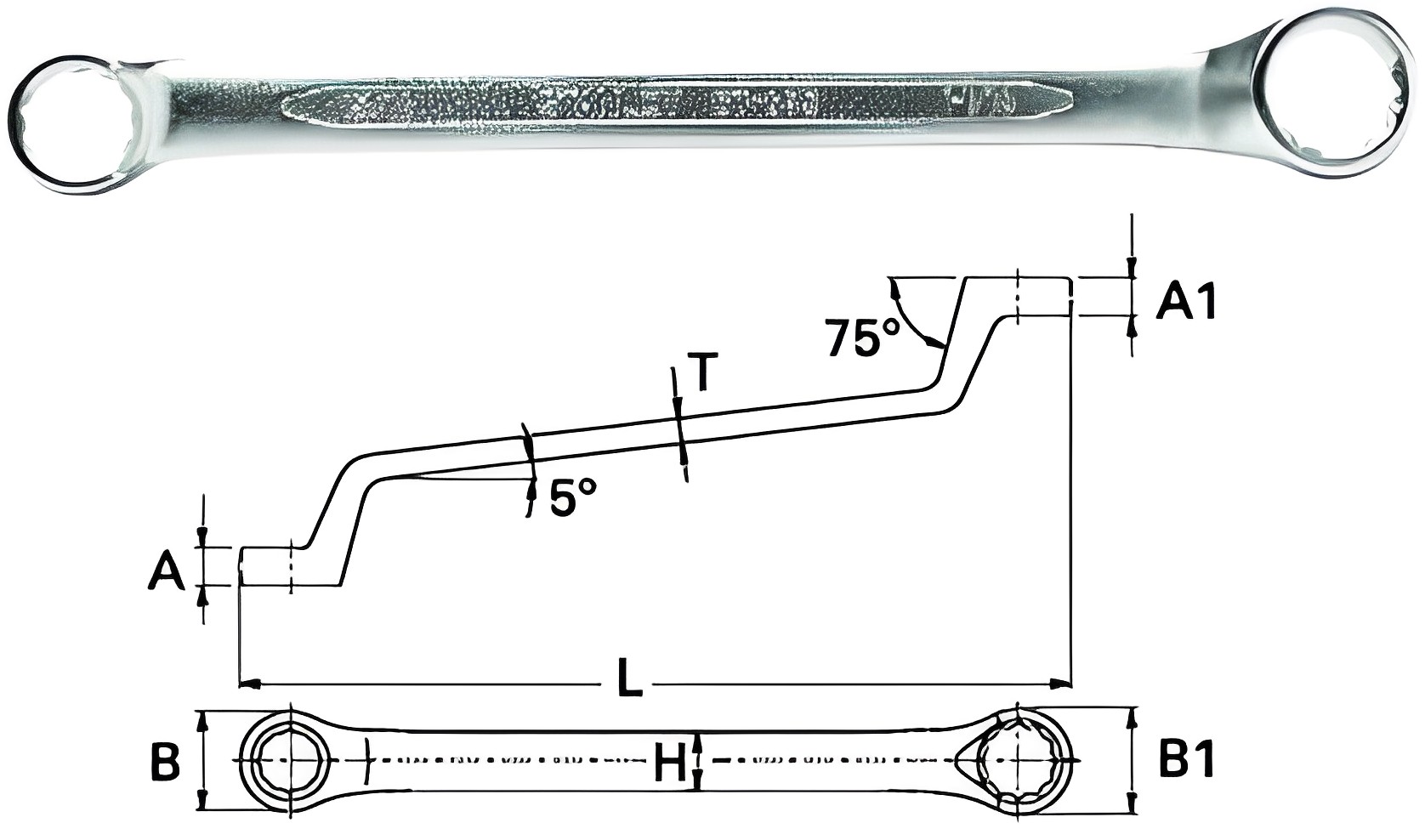 Hình ảnh 2 của mặt hàng Cờ lê 2 đầu vòng 75° 10x11mm Stanley 87-803-1