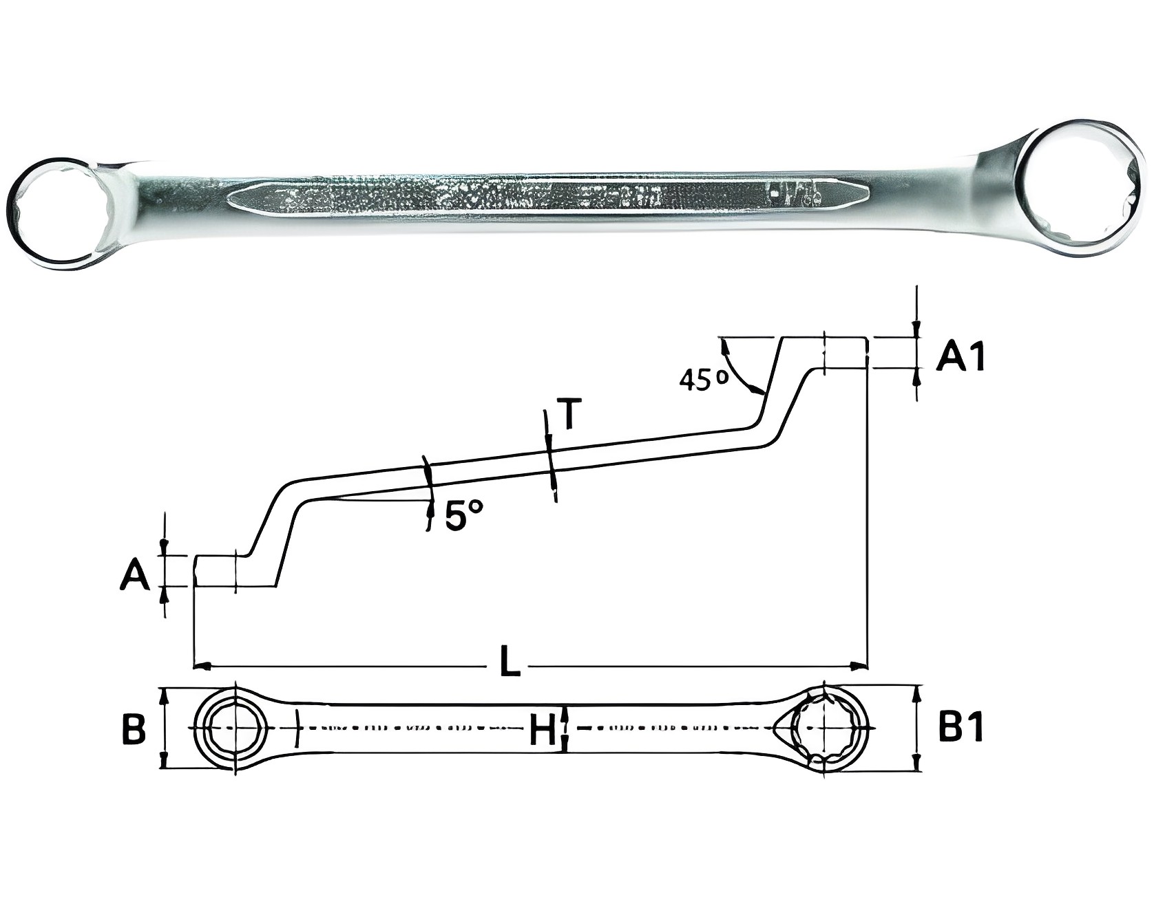 Hình ảnh 2 của mặt hàng Cờ lê 2 đầu vòng 45° 8x10mm Stanley STMT72859-8B