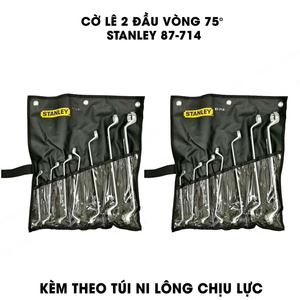 Hình ảnh 2 của mặt hàng Cờ lê 2 đầu vòng 75° INCH 7 chi tiết Stanley 87-714