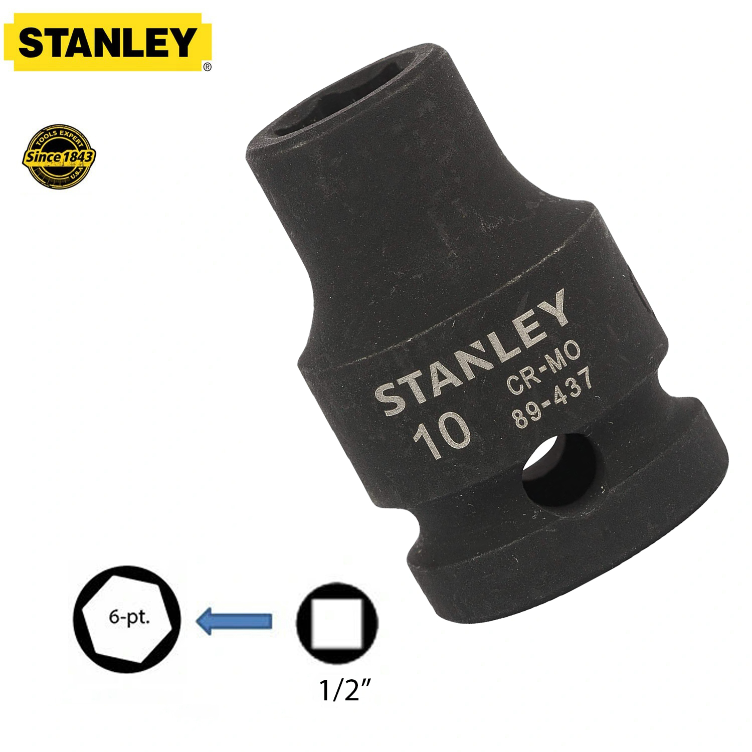 Hình ảnh 7 của mặt hàng Đầu tuýp 1/2" 10mm Stanley STMT89437-8B