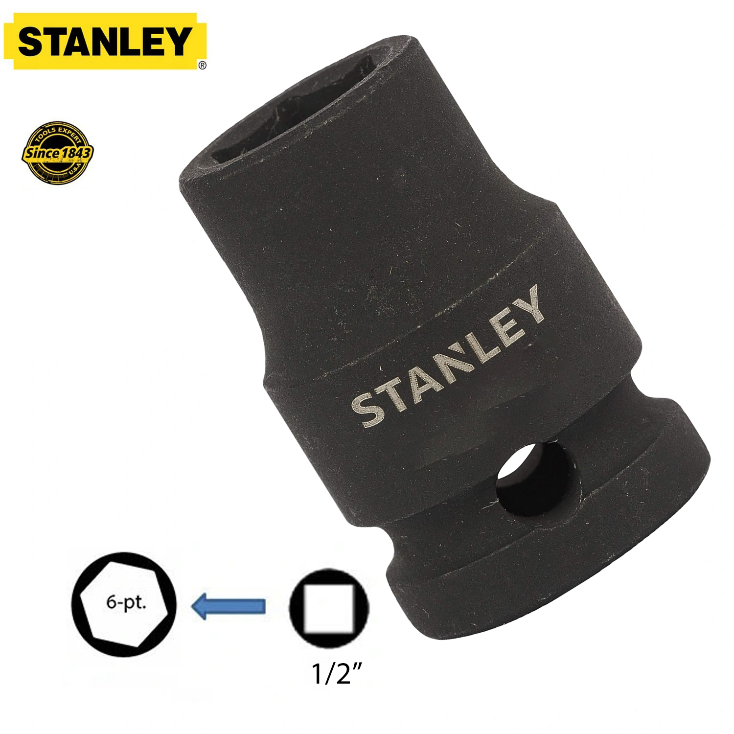 Hình ảnh 7 của mặt hàng Đầu tuýp 1/2" 11mm Stanley STMT89438-8B