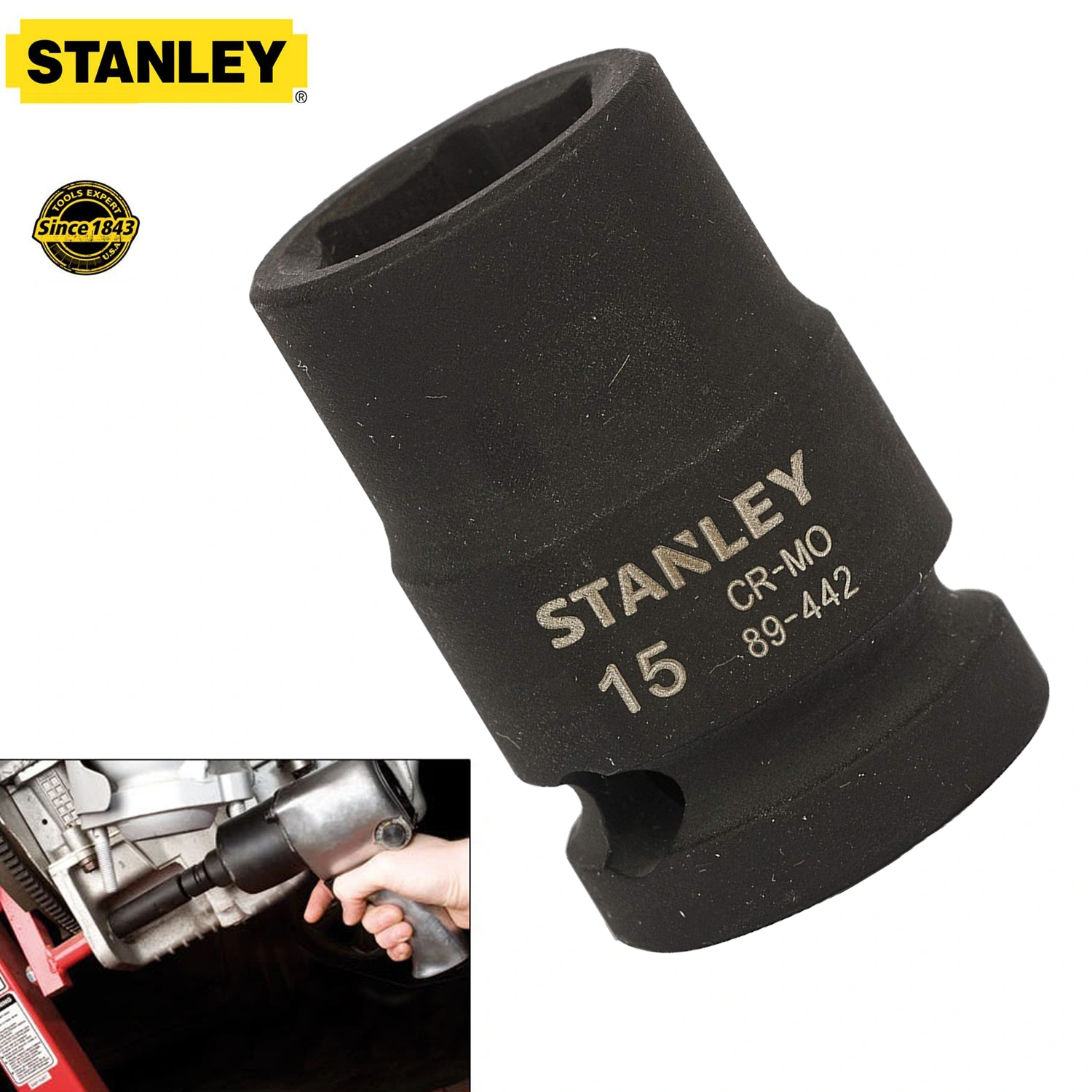 Hình ảnh 6 của mặt hàng Đầu tuýp 1/2" 15mm Stanley STMT89442-8B
