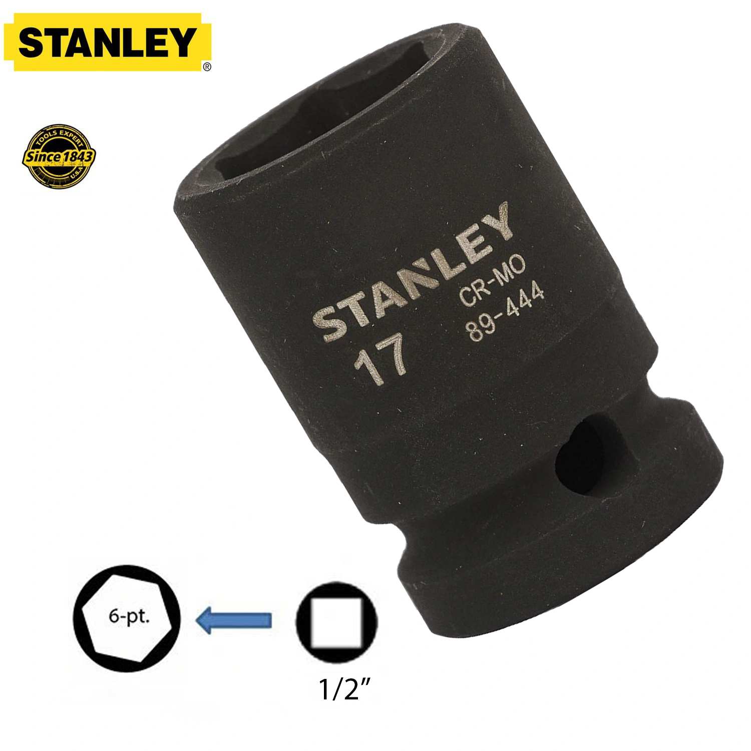 Hình ảnh 7 của mặt hàng Đầu tuýp 1/2" 17mm Stanley STMT89444-8B