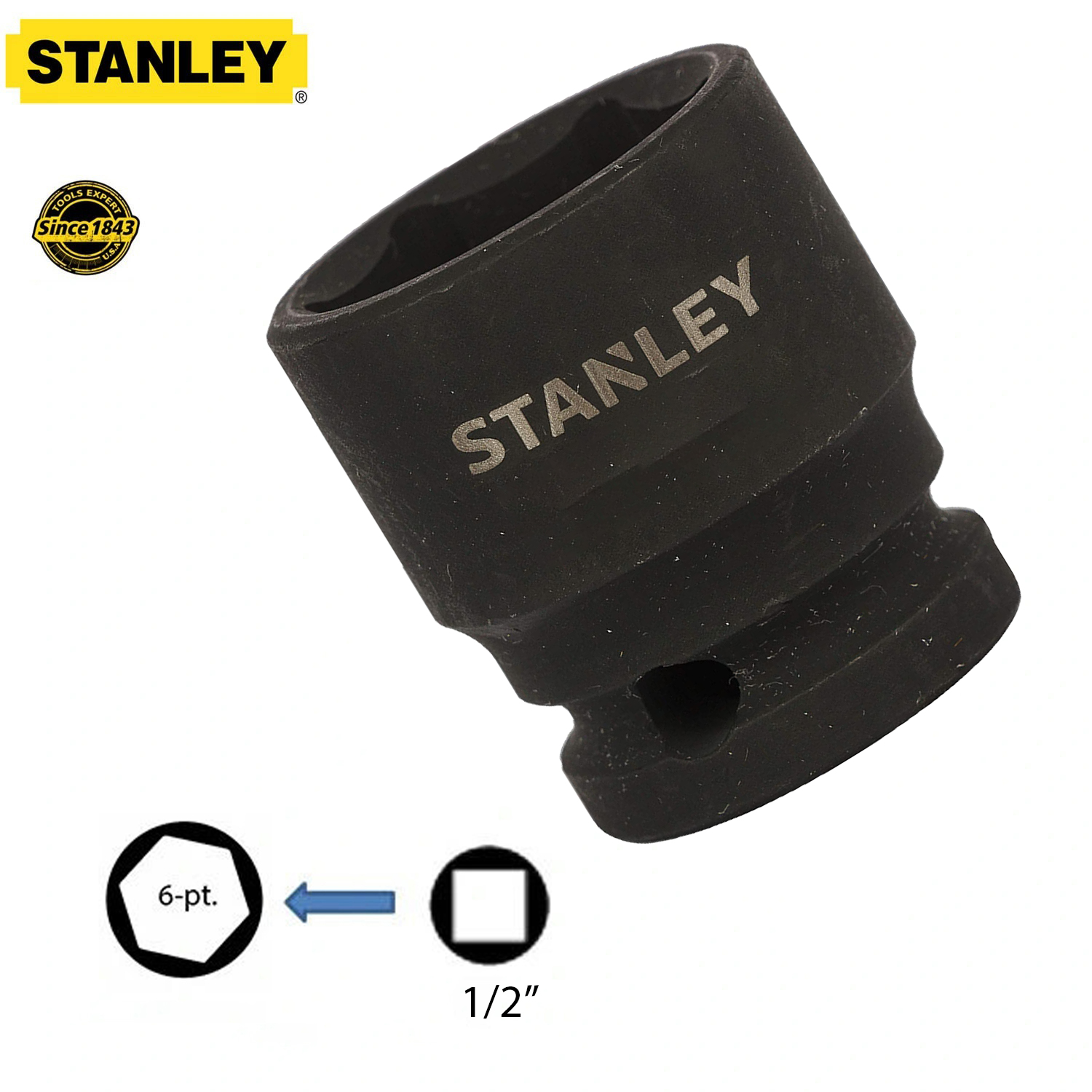 Hình ảnh 7 của mặt hàng Đầu tuýp 1/2" 21mm Stanley STMT89448-8B