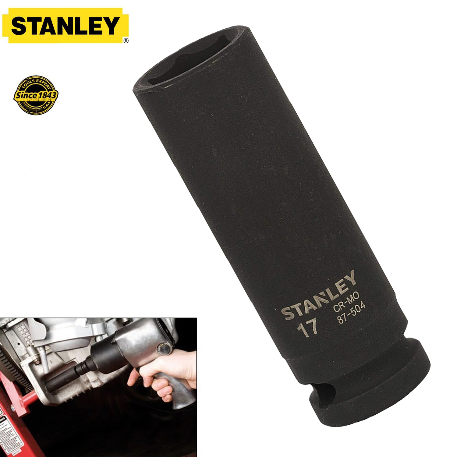 Hình ảnh 6 của mặt hàng Đầu tuýp 1/2" impact deep socket 17mm Stanley STMT87504-8B