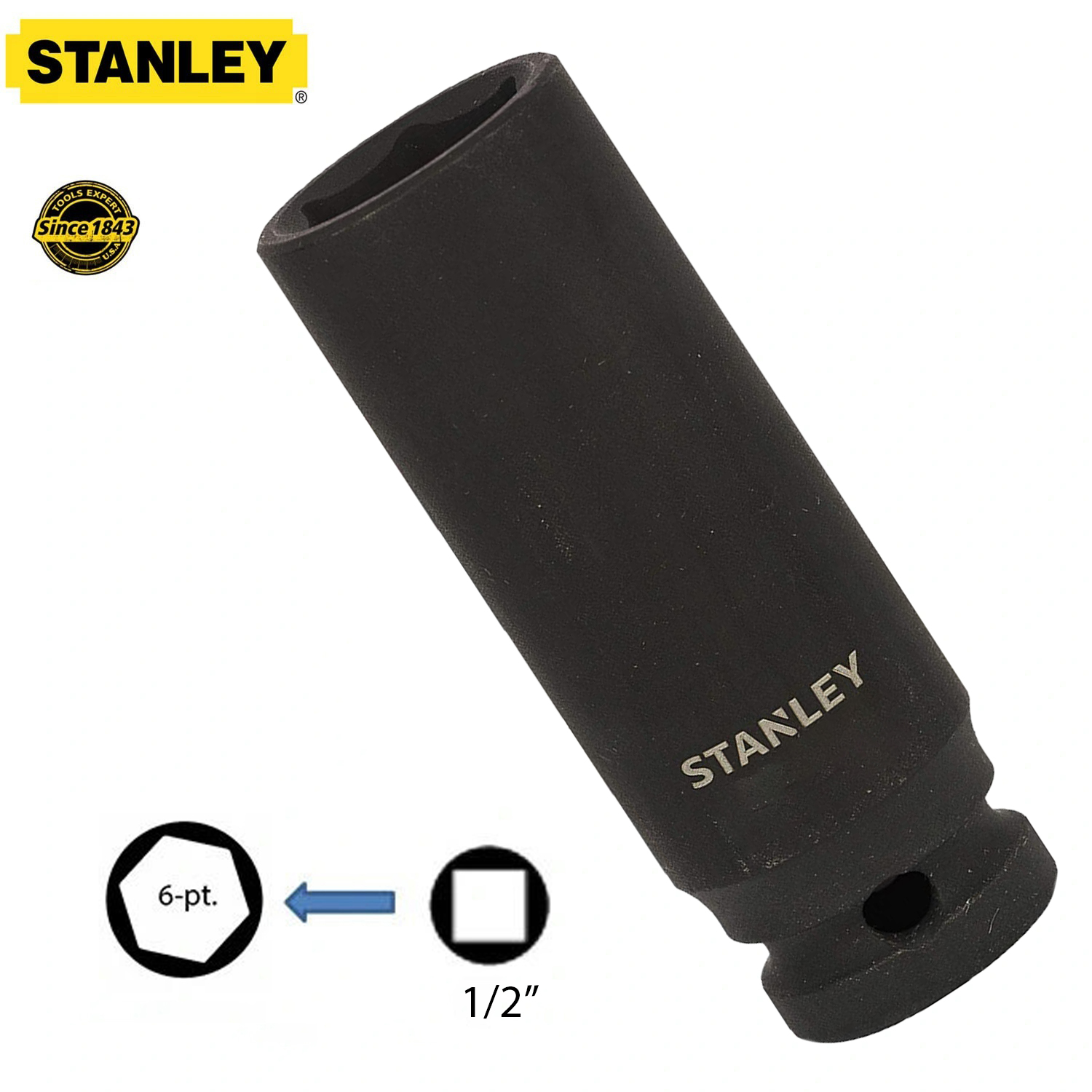 Hình ảnh 7 của mặt hàng Đầu tuýp 1/2" impact deep socket 18mm Stanley STMT87505-8B