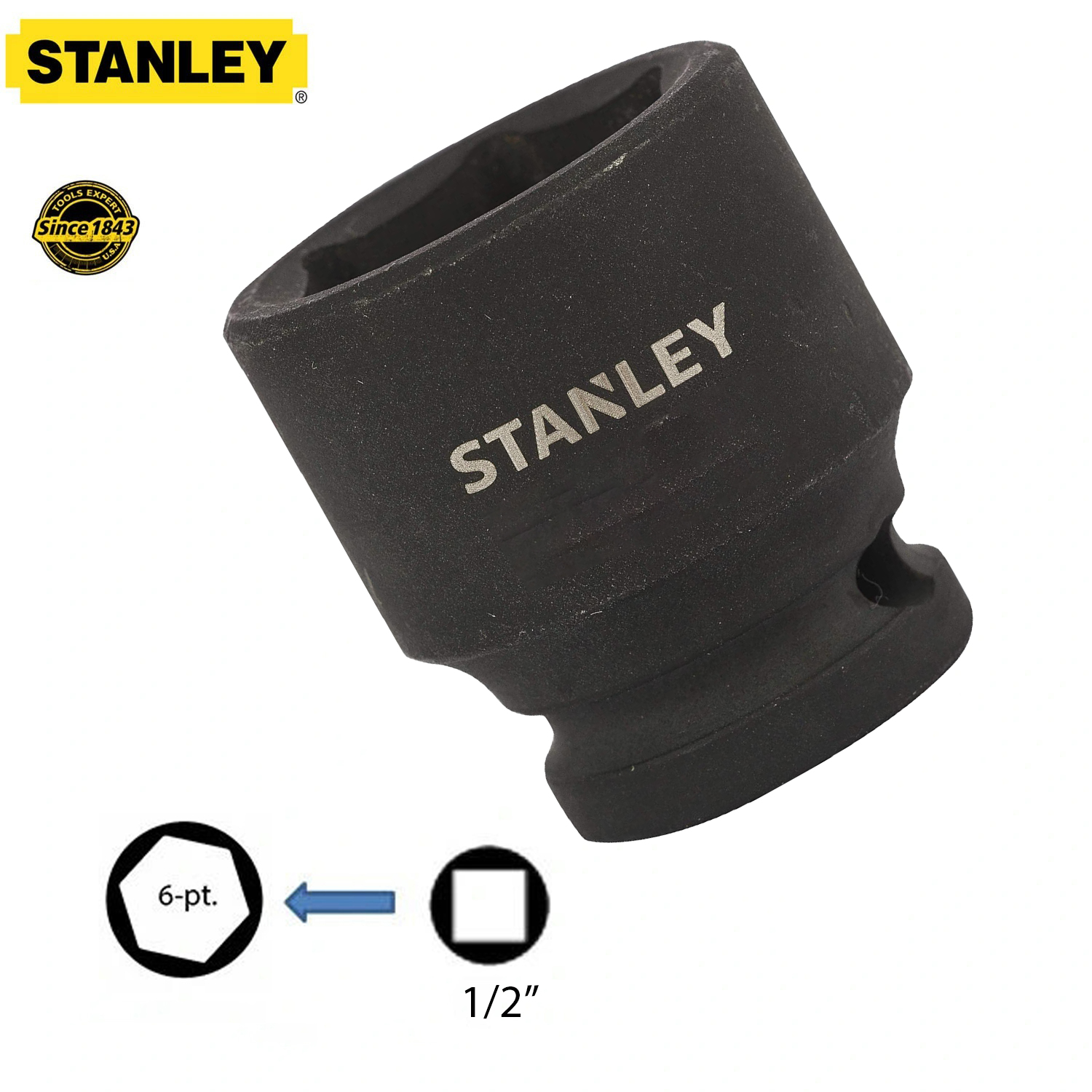 Hình ảnh 7 của mặt hàng Đầu tuýp 1/2" 25mm Stanley STMT89452-8B