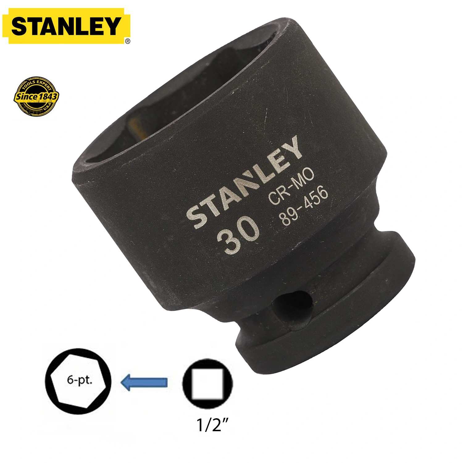 Hình ảnh 7 của mặt hàng Đầu tuýp 1/2" 30mm Stanley STMT89456-8B