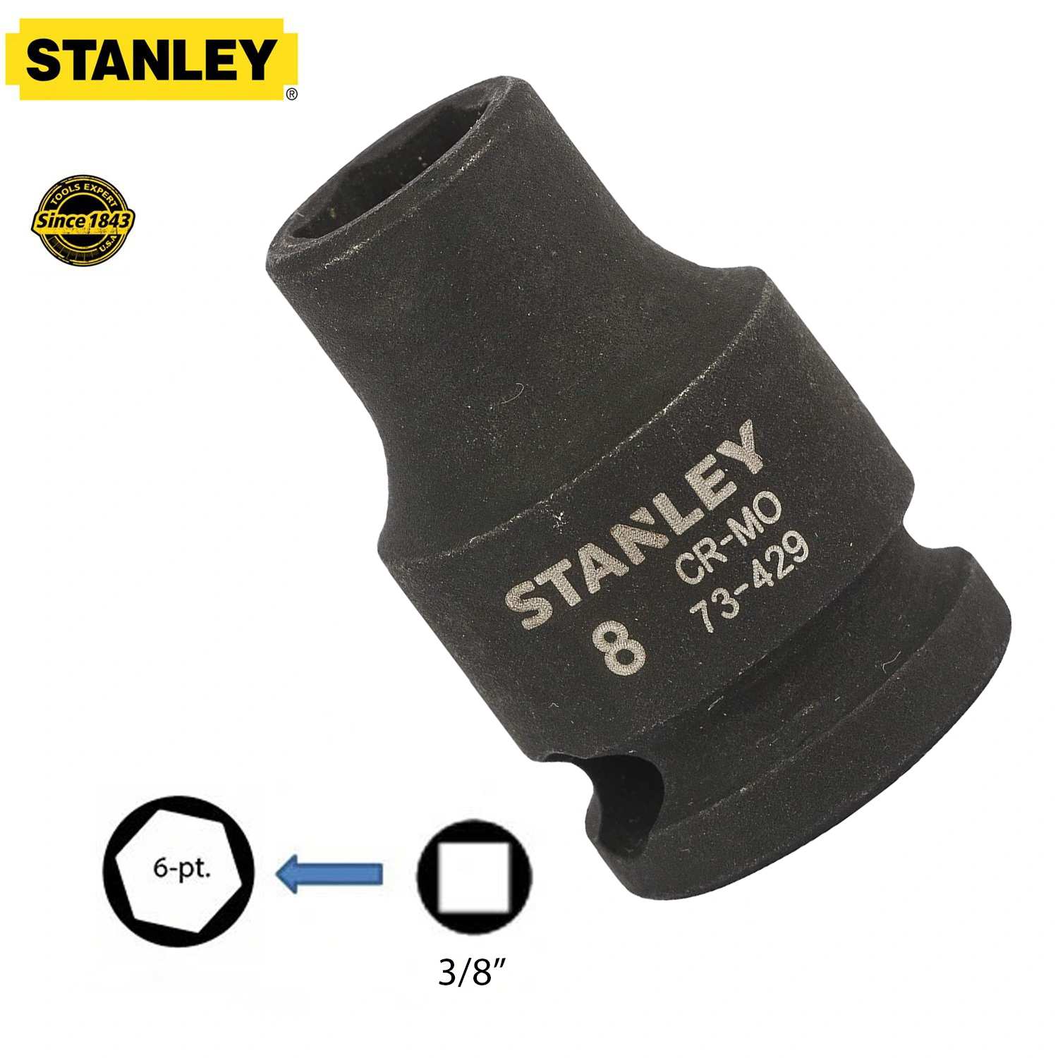 Hình ảnh 7 của mặt hàng Đầu tuýp 3/8" 8mm Stanley STMT73429-8B