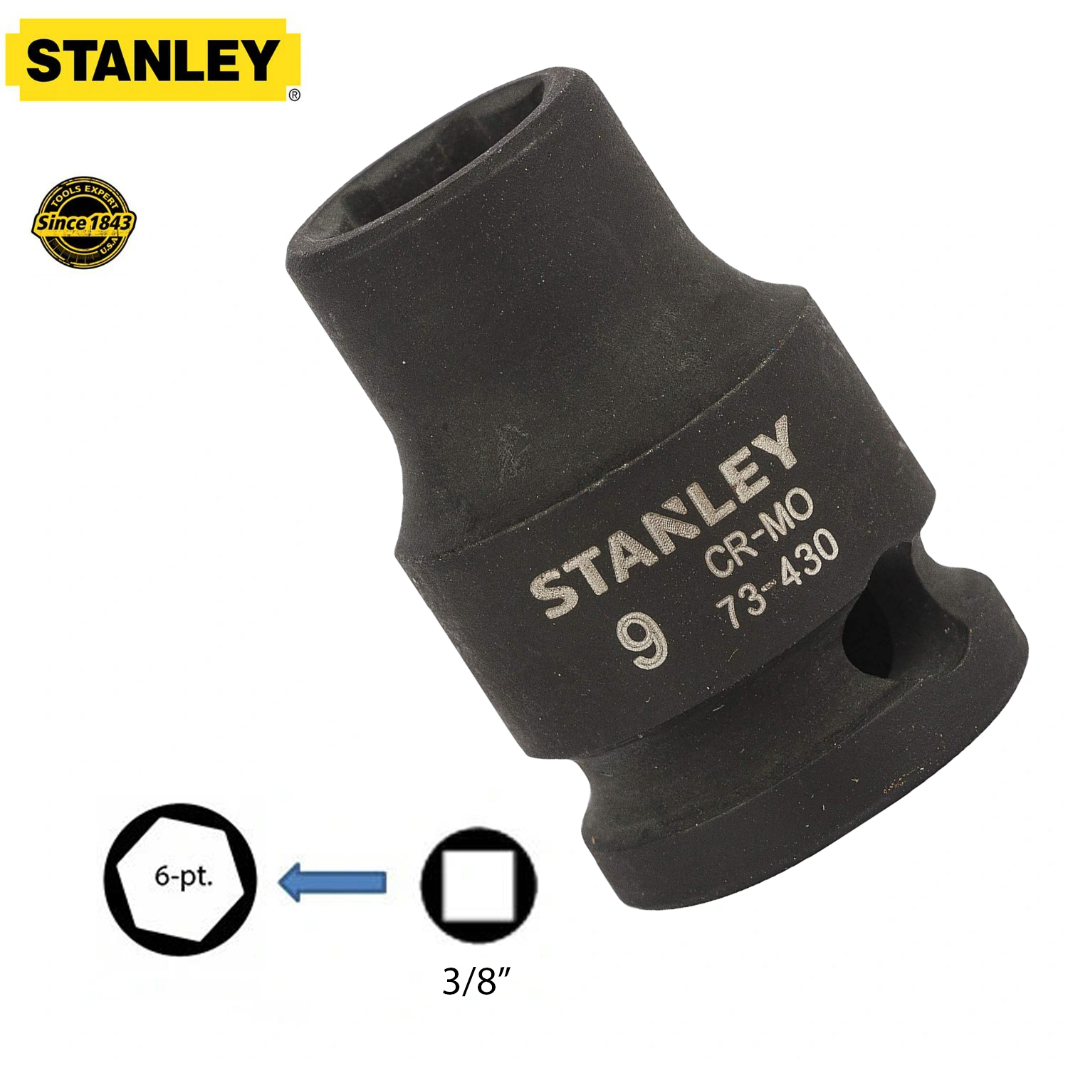 Hình ảnh 7 của mặt hàng Đầu tuýp 3/8" 9mm Stanley STMT73430-8B