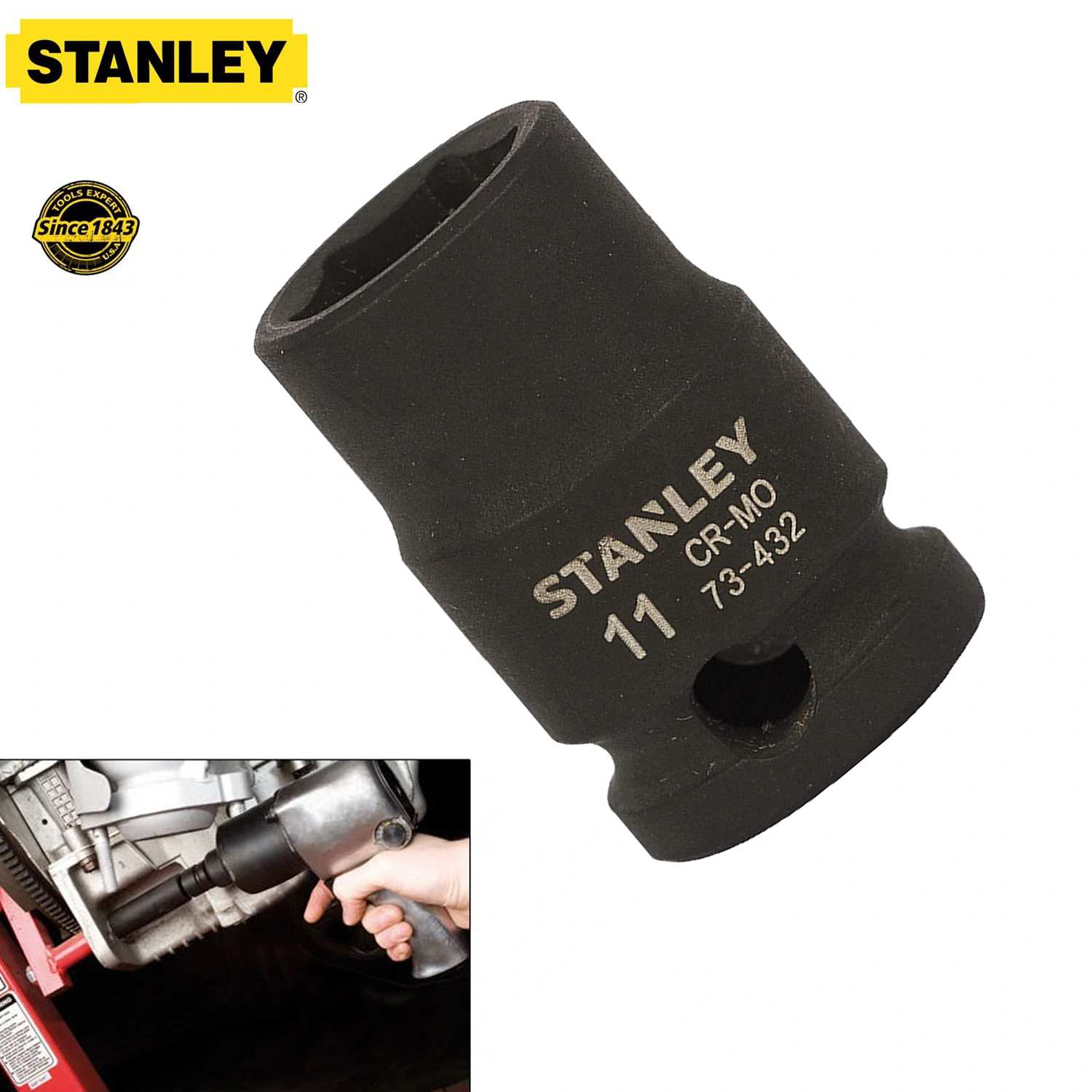 Hình ảnh 9 của mặt hàng Đầu tuýp 3/8" 11mm Stanley STMT73432-8B