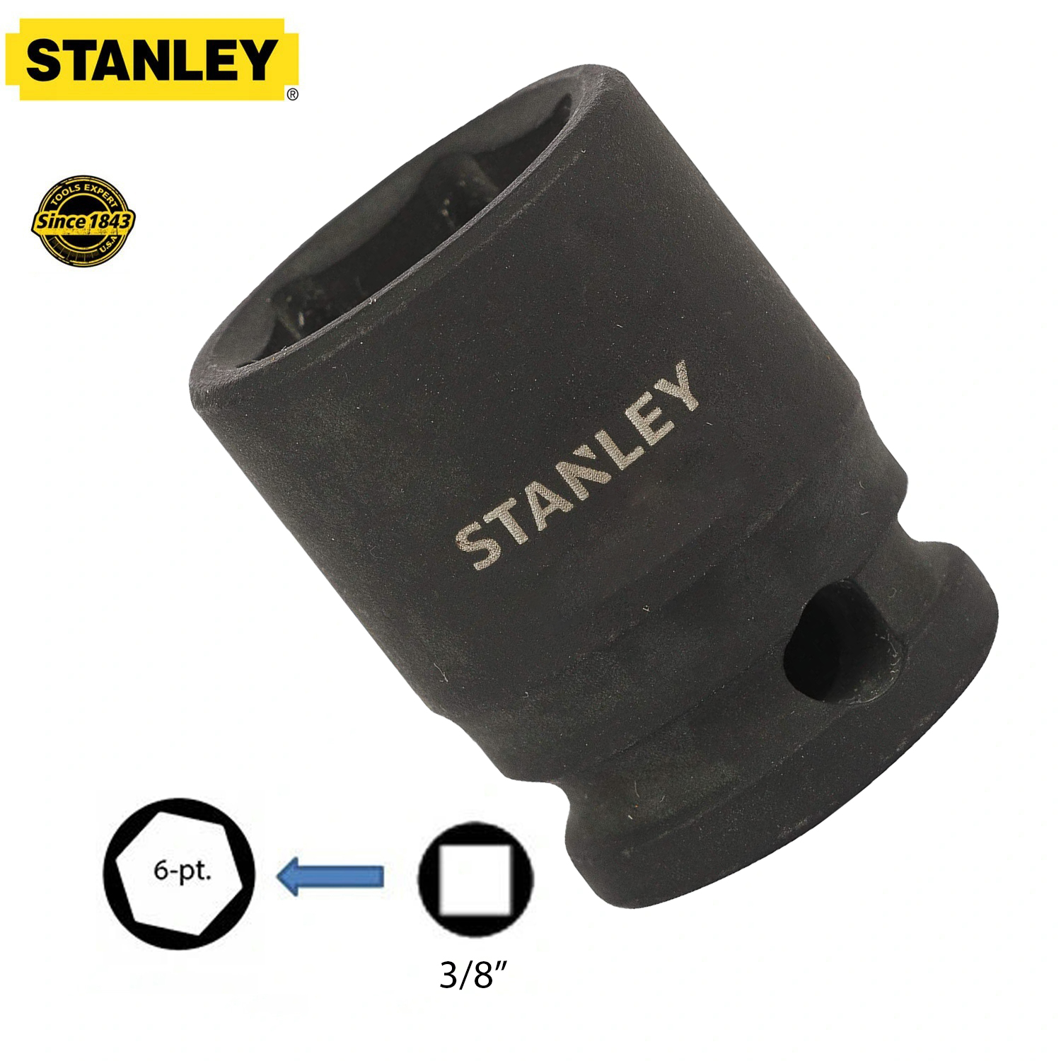 Hình ảnh 8 của mặt hàng Đầu tuýp 3/8" 13mm Stanley STMT73434-8B