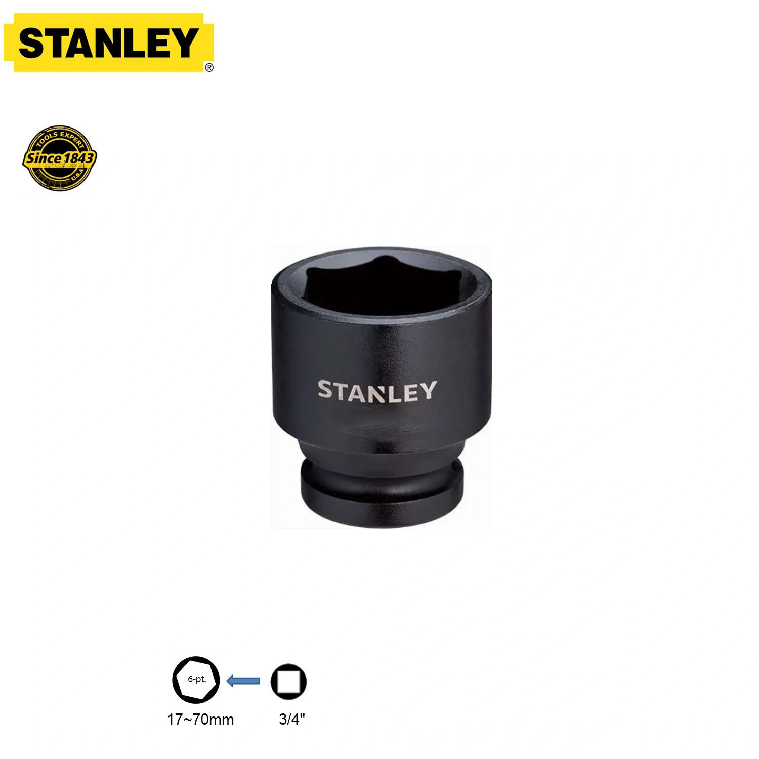 Hình ảnh 3 của mặt hàng Đầu tuýp 3/4" 6pt 37mm Stanley STMT89415-8B