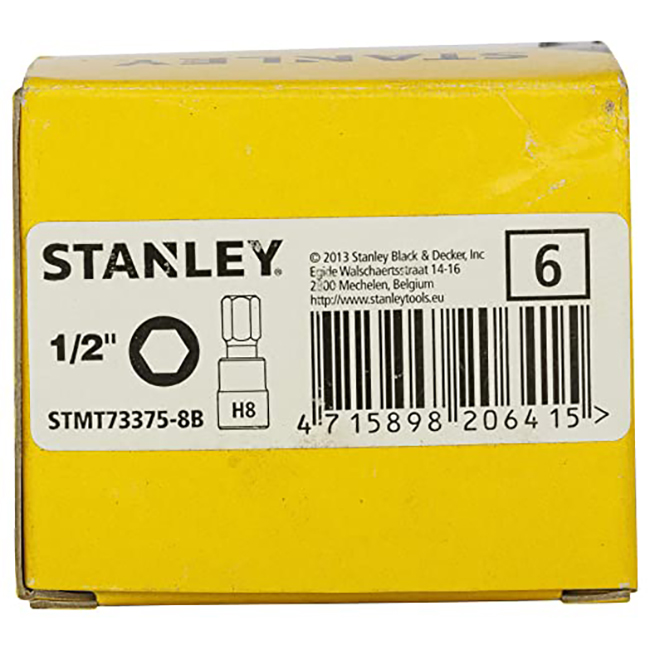 Hình ảnh 6 của mặt hàng Đầu tuýp 1/2" lục giác 8mm Stanley STMT73375-8B