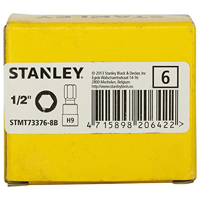 Hình ảnh 7 của mặt hàng Đầu tuýp 1/2" lục giác 9mm Stanley STMT73376-8B