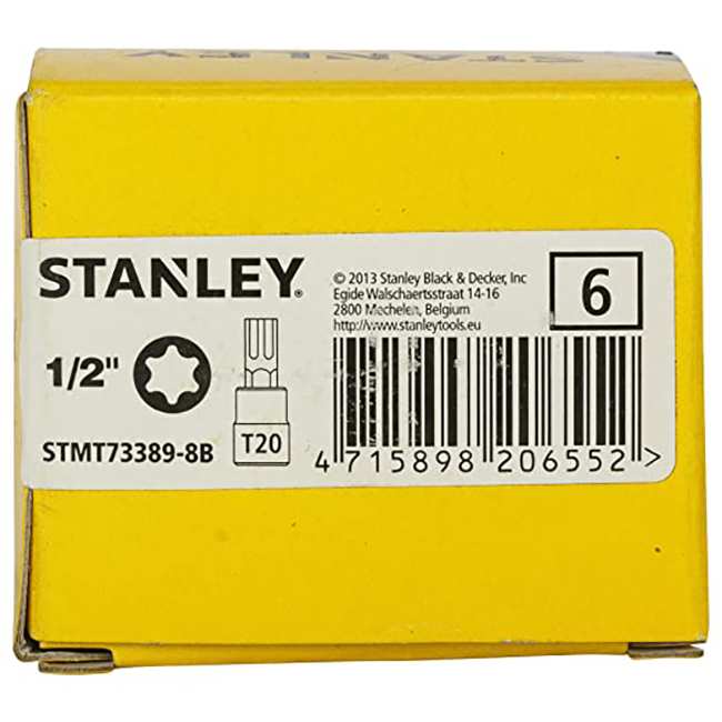 Hình ảnh 8 của mặt hàng Đầu tuýp 1/2" đầu sao T20 Stanley STMT73389-8B