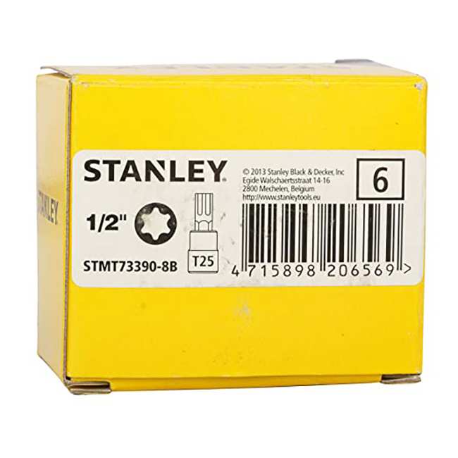 Hình ảnh 7 của mặt hàng Đầu tuýp 1/2" đầu sao T25 Stanley STMT73390-8B