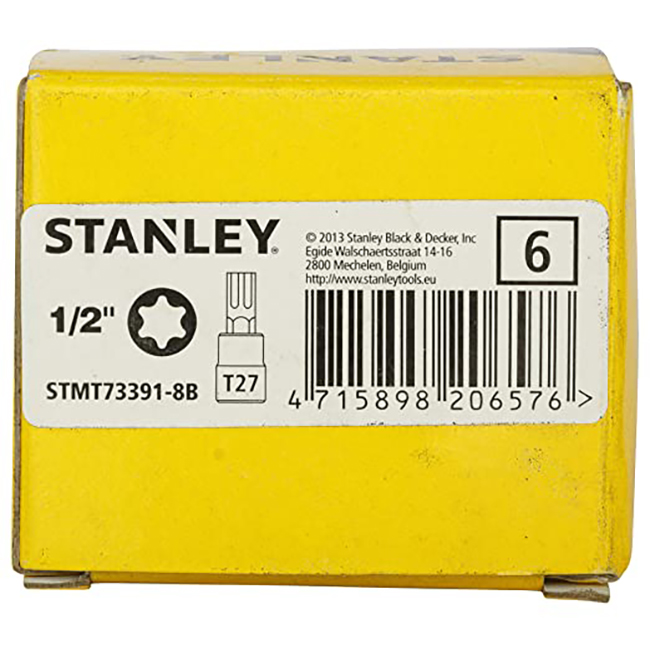 Hình ảnh 7 của mặt hàng Đầu tuýp 1/2" đầu sao T27 Stanley STMT73391-8B