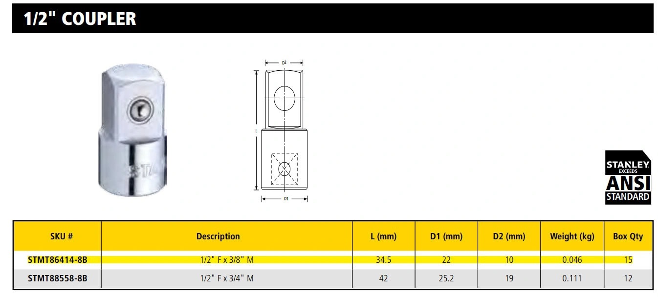 Hình ảnh 3 của mặt hàng Cần siết đầu chuyển 1/2"Fx3/8"M Stanley STMT86414- 8B