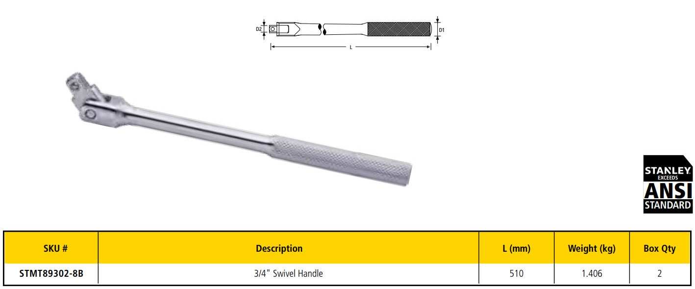 Hình ảnh 7 của mặt hàng Cần siết cần lắc léo 1/2" Stanley 86-413-1