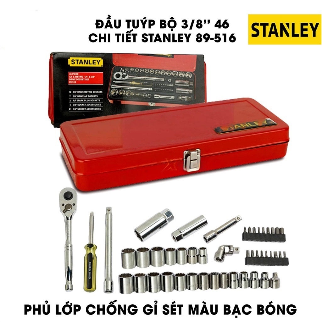 Hình ảnh 1 của mặt hàng Đầu tuýp bộ 3/8" 46 chit iết Stanley 89-516