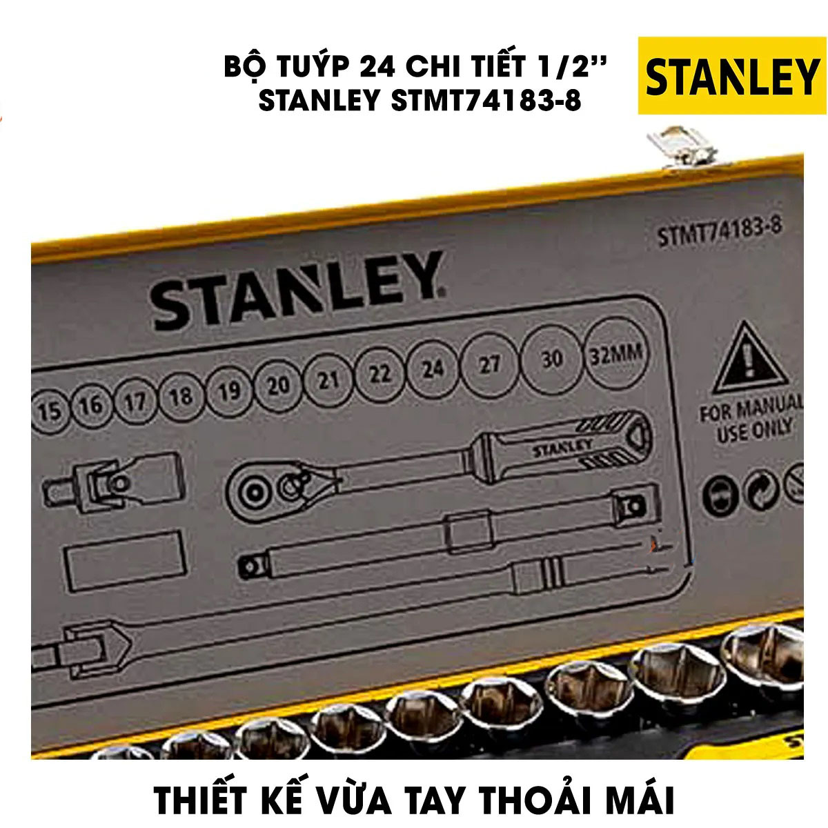 Hình ảnh 2 của mặt hàng Đầu tuýp 24pc (428x175x52mm) Stanley STMT74183-8