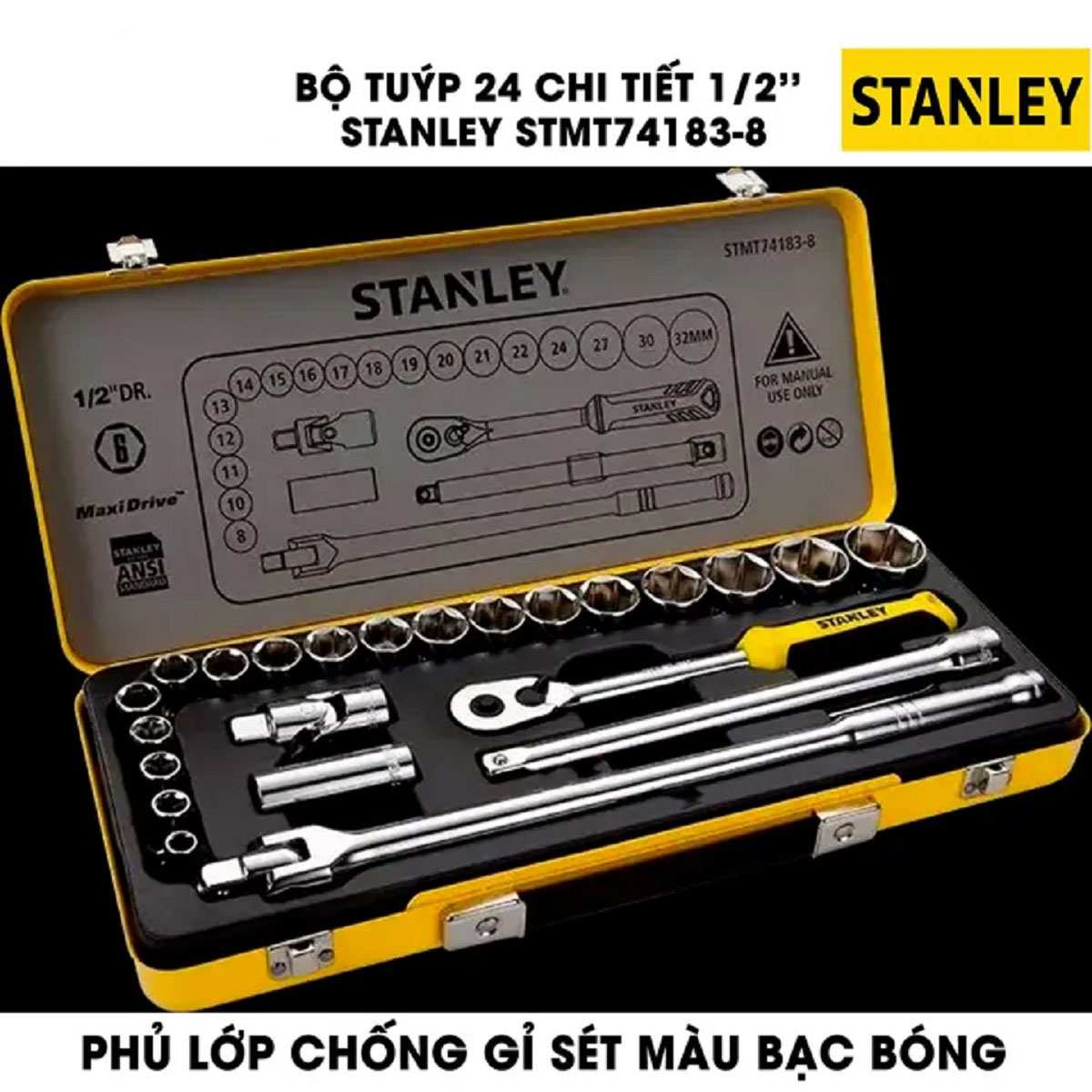 Hình ảnh 7 của mặt hàng Đầu tuýp 24pc (428x175x52mm) Stanley STMT74183-8