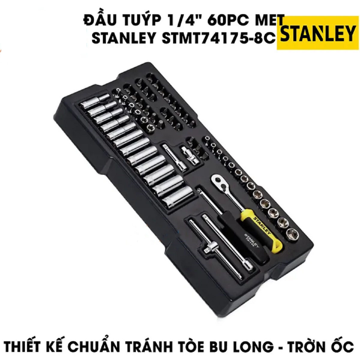 Hình ảnh 6 của mặt hàng Đầu tuýp 1/4" MET 60 chi tiết Stanley STMT74175-8C